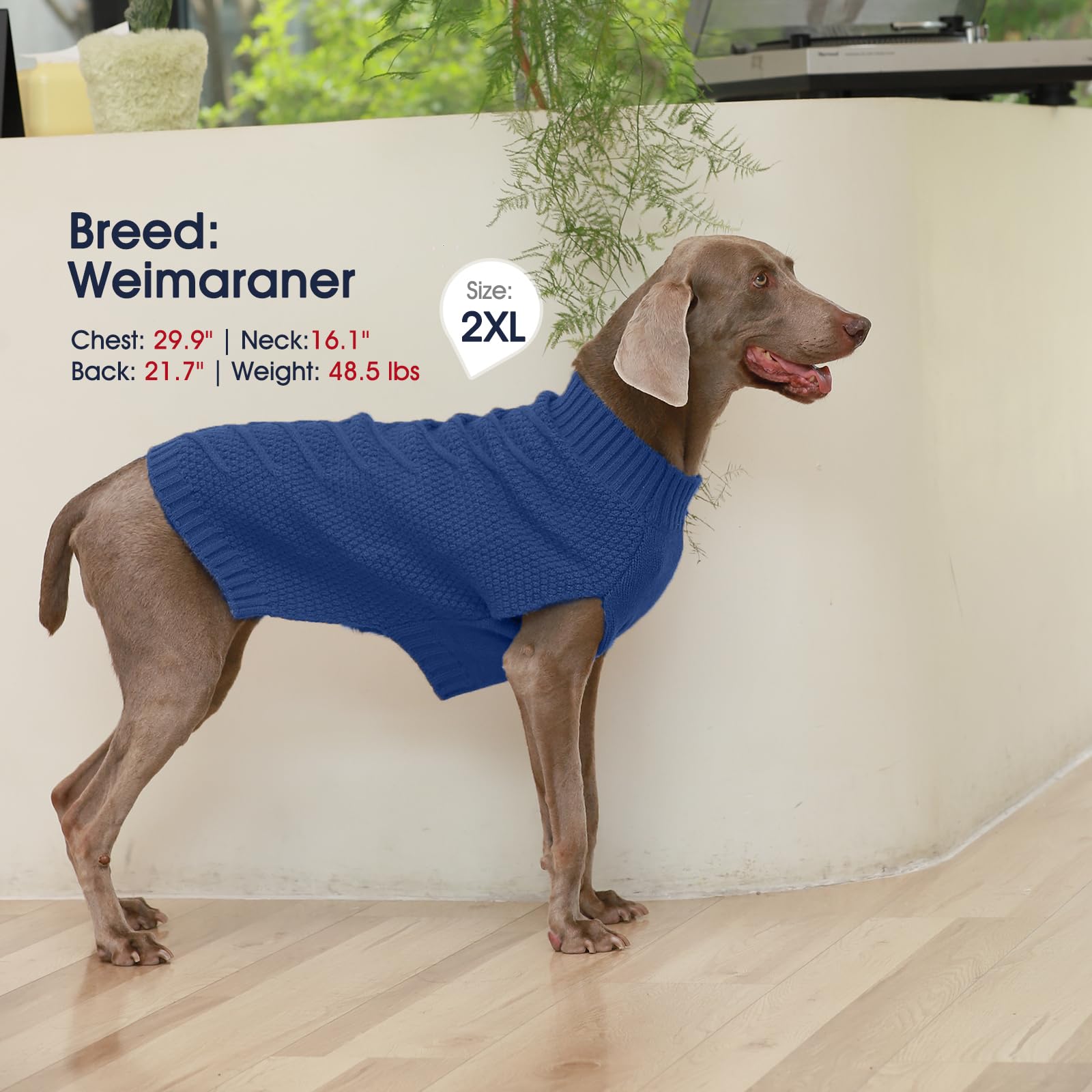 Iecoii Big Dog Sweater,Xxxxl Dog Sweaters For Extra Large Dogs,Cold Weather Winter Coat For Large Size Dogs,Warm Fall Dog Clothe